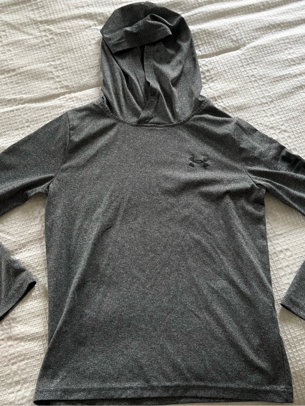 Boys Under Armour Gray Hooded Performance Long Sleeve
